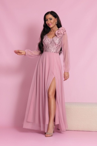 Sukienka Maxi STELLA / brudny róż