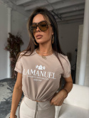 Tshirt CRIME beżowy LA MANUEL