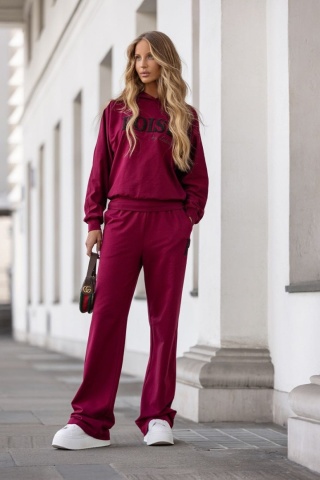 Bawełniany dres POISE LALOUS bordowy