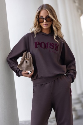 Bawełniany dres POISE LALOUS czekoladowy
