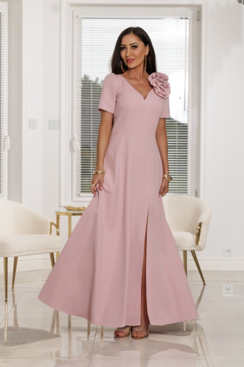 Elegancka sukienka na wesele RUBI maxi / jasny róż Elegancka sukienka na wesele RUBI maxi / jasny róż
