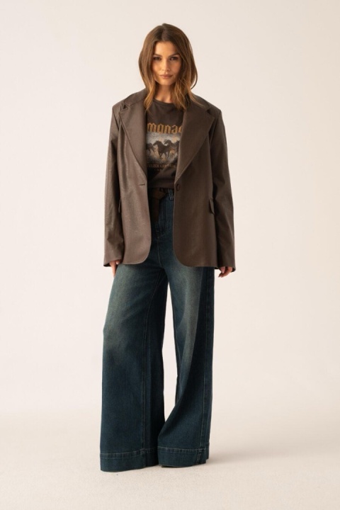 Marynarka z eko skóry Lemonada brązowa