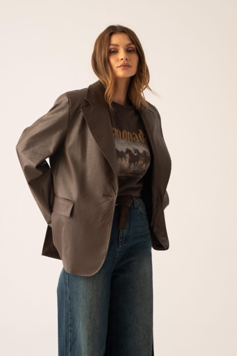 Marynarka z eko skóry Lemonada brązowa