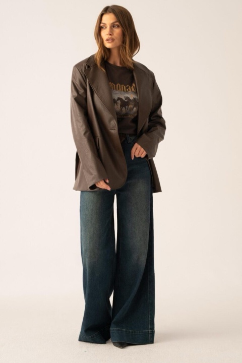 Marynarka z eko skóry Lemonada brązowa