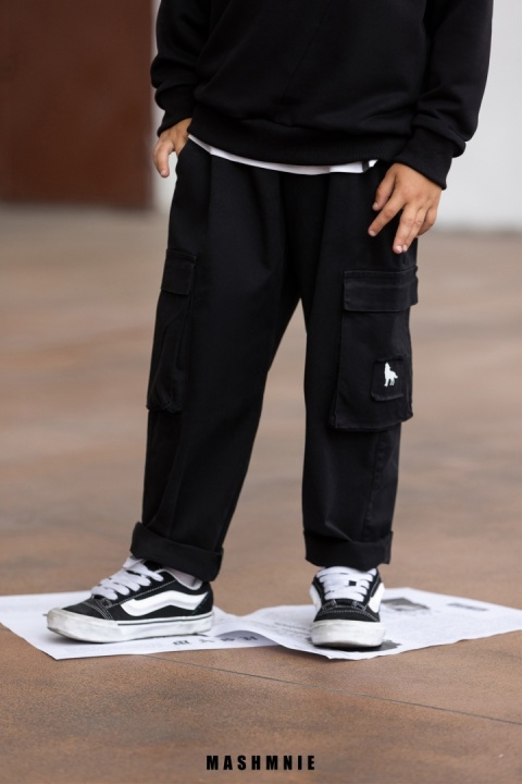 Spodnie bojówki Unisex Czarne AW25 MashMnie