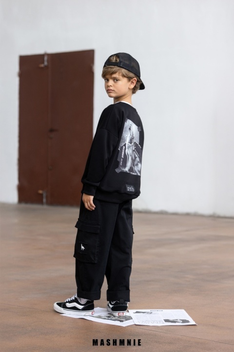 Spodnie bojówki Unisex Czarne AW25 MashMnie