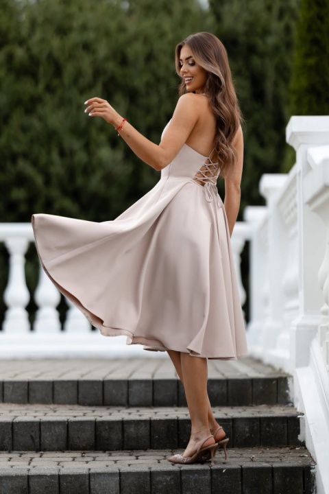 Sukienka Lorena Midi Lacoria Beżowa