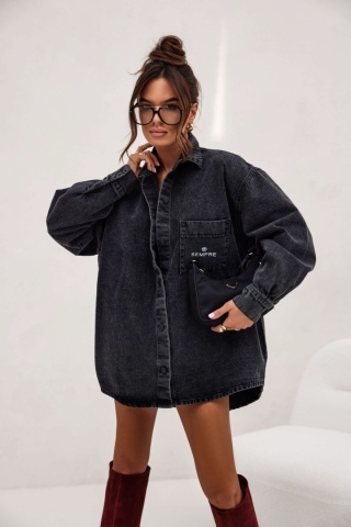 KOSZULA JEANS CZARNA SEMPRE