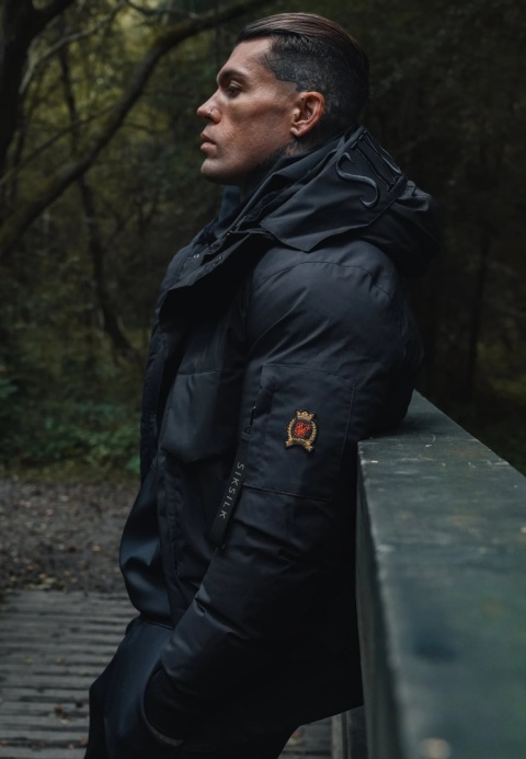 Kurtka Bomber z Kapturem SIK SILK czarny