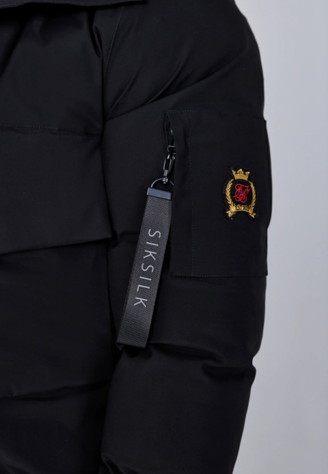 Kurtka Bomber z Kapturem SIK SILK czarny