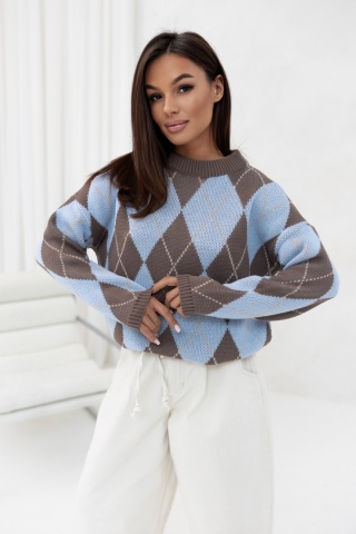 SWETER ALBA FANGO/BŁEKIT/RÓŻ Sempre