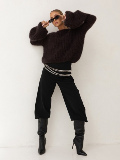 SWETER PUSIA PREMIUM ciemny czekoladowy SWETER PUSIA PREMIUM ciemny czekoladowy