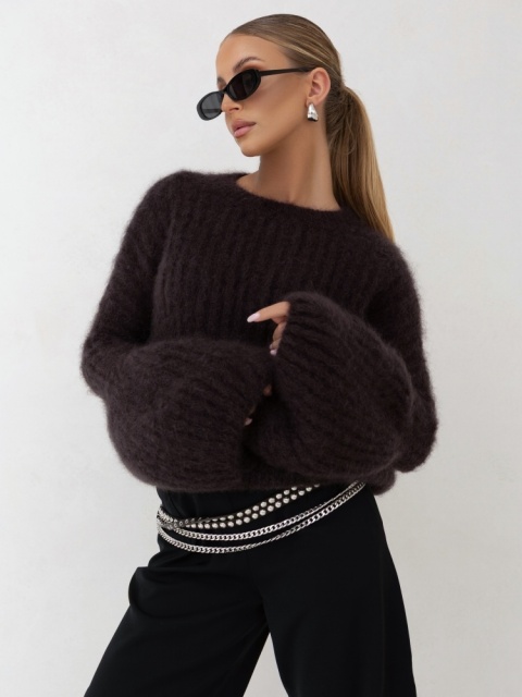 SWETER PUSIA PREMIUM ciemny czekoladowy SWETER PUSIA PREMIUM ciemny czekoladowy